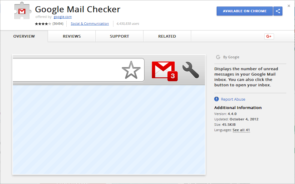 Google Mail Checker Chrome extensions
