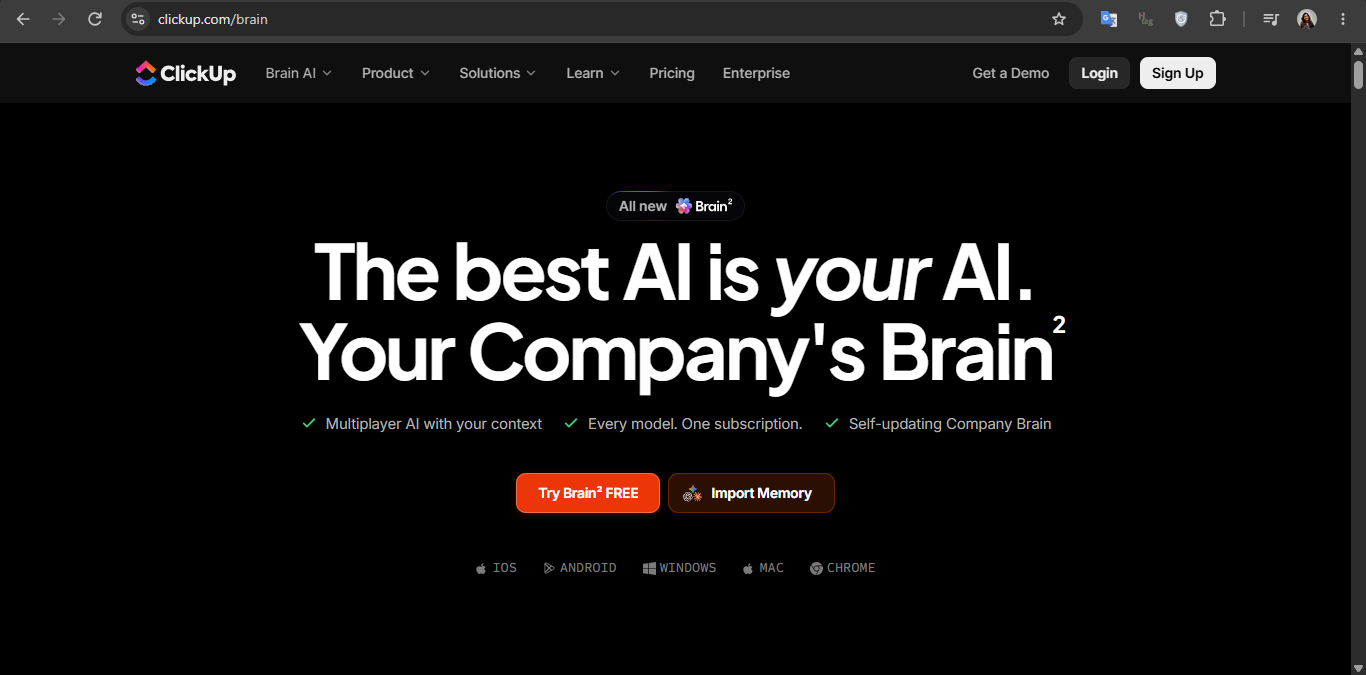 ClickUp Brain Best AI Productivity Tools