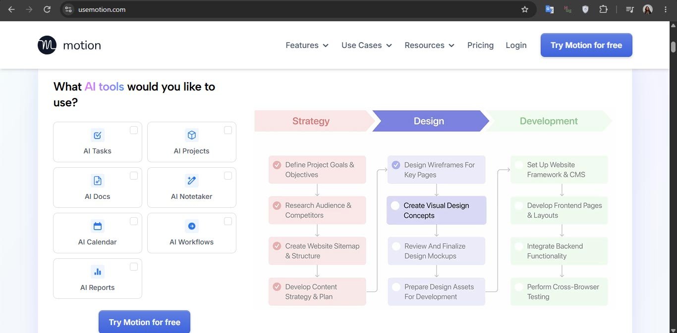 Motion Best AI Productivity Tools