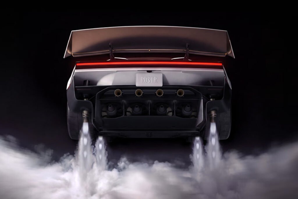 The Flying Tesla Roadster